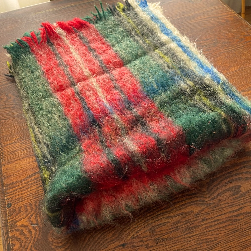 Vintage Glen Cree Mohair Blanket Scotland 75”x50”